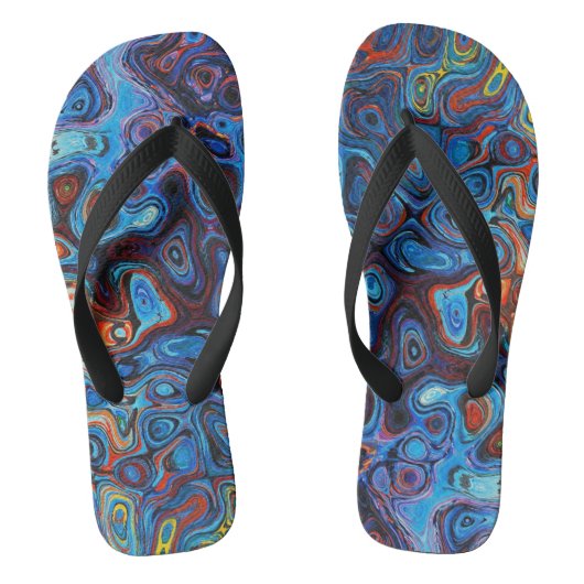 Blauer Funky Print Badesandalen (Fußbett)