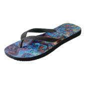 Blauer Funky Print Badesandalen (Schrägansicht)
