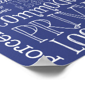 Blauer Funny Toilet Bad Sign Poster Printwerbung (Ecke)