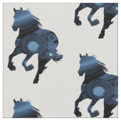 Blauer, für das Pferd angepasstes Baumwollgewebe ( Stoff (Nahaufnahme)