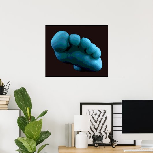 Blauer Fuß, 2005 Computer-Kunst. Poster (Heimbüro)