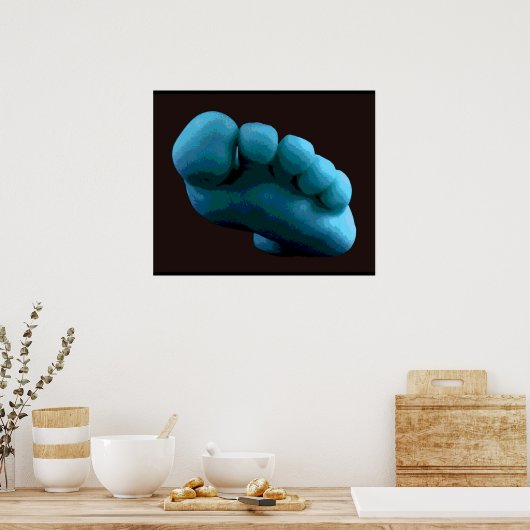 Blauer Fuß, 2005 Computer-Kunst. Poster (Küche)