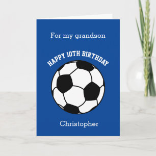Blauer Fußball 10. Geburtstag Karte