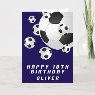 Blauer Fußball Ball Kinder Junge Happy Birthday Karte