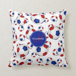 Blauer Fußball für Mädchen Kissen