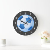 Blauer Fußball Große Wanduhr (Zuhause)