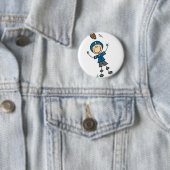 Blauer Fußball-Spieler-Knopf Button (Beispiel)