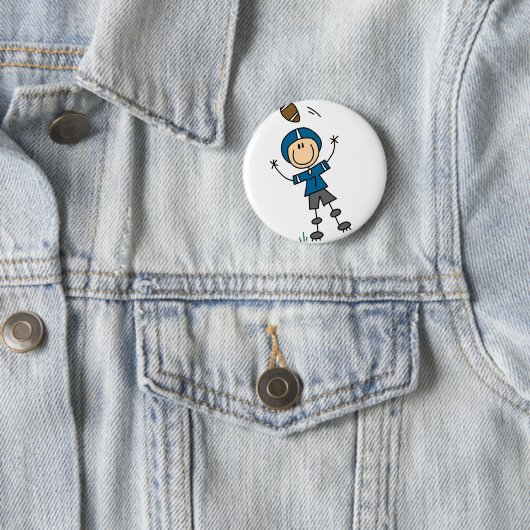 Blauer Fußball-Spieler-Knopf Button (Beispiel)