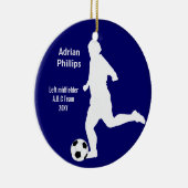 Blauer Fußballspielerverzierung Keramik Ornament (Rechts)