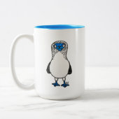 Blauer füßiger Dummkopf-Galapagos-Vogel-Liebhaber Zweifarbige Tasse (Links)