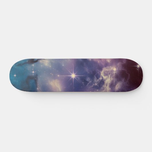 Blauer Galaxie-Nebel Skateboard (Horizontal)