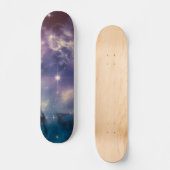 Blauer Galaxie-Nebel Skateboard (Vorderseite)