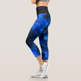 Blauer Galaxienebel Capri Leggings