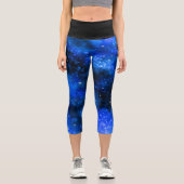 Blauer Galaxienebel Capri Leggings (Vorderseite)