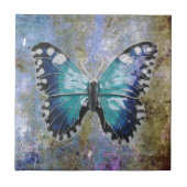Blauer Galaxy Butterfly Fliese (Vorderseite)