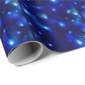 Blauer Galaxy Starry Night Geschenkpapier (Rolleneckpunkt)