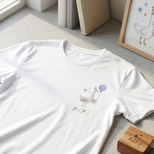 Blauer Gänseballon Papa Männer Erste Geburtstagsfe Tri-Blend Shirt