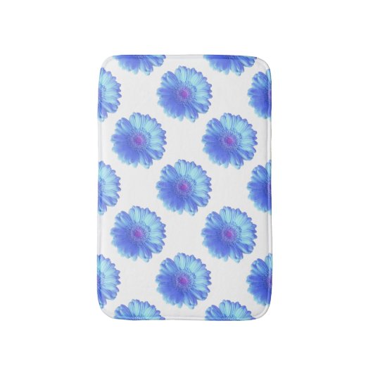 Blauer Gänseblümchen Badematte (Vorderseite Vertikal)