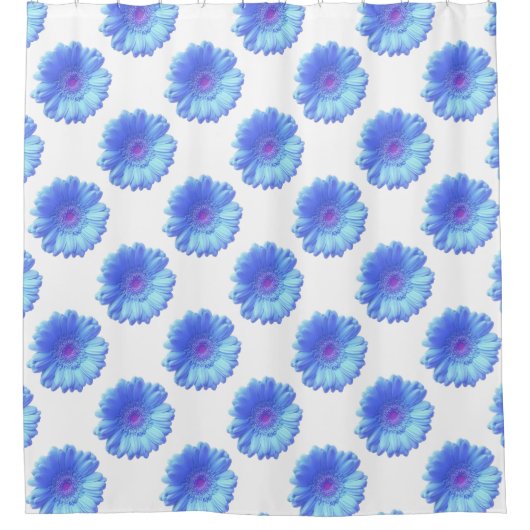 Blauer Gänseblümchen Duschvorhang (Vorderseite)