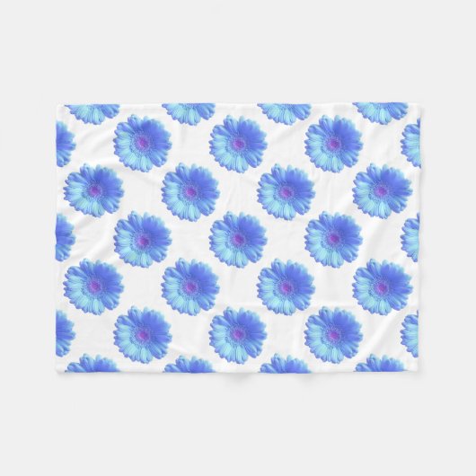 Blauer Gänseblümchen Fleecedecke (Vorderseite (Horizontal))