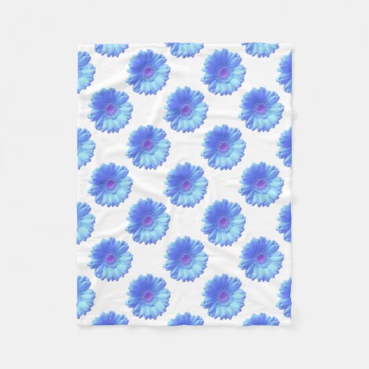 Blauer Gänseblümchen Fleecedecke (Vorderseite)