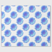 Blauer Gänseblümchen Geschenkpapier (Flach)