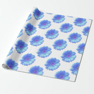 Blauer Gänseblümchen Geschenkpapier