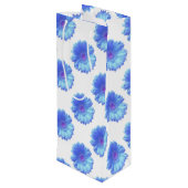Blauer Gänseblümchen Geschenktüte Für Weinflaschen (Rückseite Schrägansicht)