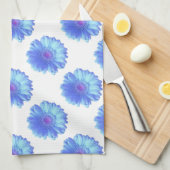 Blauer Gänseblümchen Geschirrtuch (Viertel Falte)
