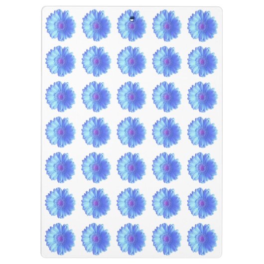 Blauer Gänseblümchen Klemmbrett (Rückseite)