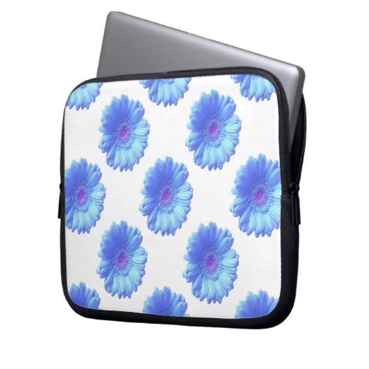 Blauer Gänseblümchen Laptopschutzhülle (Vorderseite Links)