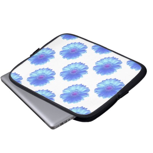Blauer Gänseblümchen Laptopschutzhülle (Vorne Knopf)