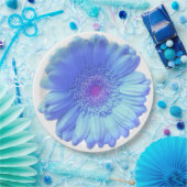 Blauer Gänseblümchen Pappteller (Party)