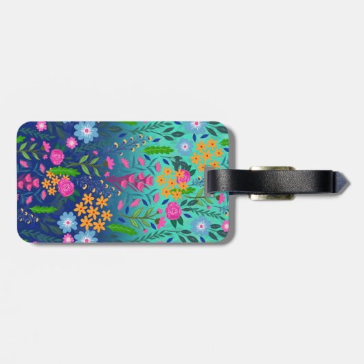 Blauer Garten Blume Hübsches Design Gepäckanhänger (Rückseite horizontal)