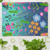 Blauer Garten Blume Hübsches Design Geschirrtuch (Gefaltet)