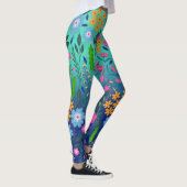 Blauer Garten Blume Hübsches Design Leggings (Rechts)