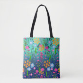 Blauer Garten Blume Hübsches Design Tasche (Vorderseite)