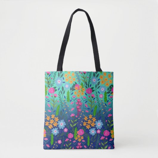Blauer Garten Blume Hübsches Design Tasche (Vorderseite)