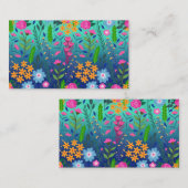 Blauer Garten Blume Hübsches Design Visitenkarte (Vorne/Hinten)