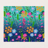 Blauer Garten Blume Hübsches Design Visitenkarten (Innenseite Aufgefaltet)