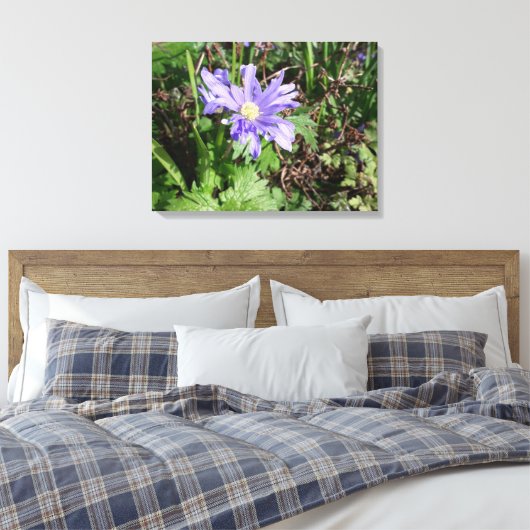 Blauer Garten Blume Leinwanddruck (Insitu (Schlafzimmer))