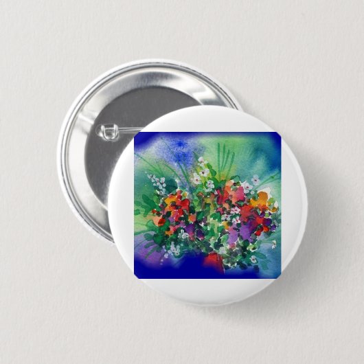 Blauer Garten Button (Vorne & Hinten)