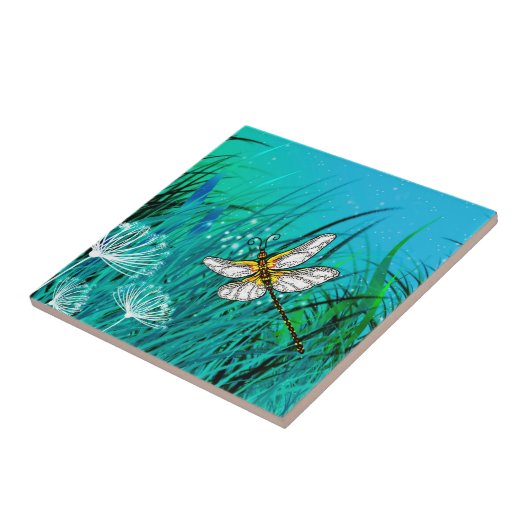 Blauer Garten Fliese (Seite)