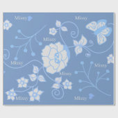 Blauer Garten Geschenkpapier (Flach)