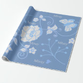 Blauer Garten Geschenkpapier (Ungerollt)