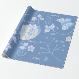 Blauer Garten Geschenkpapier