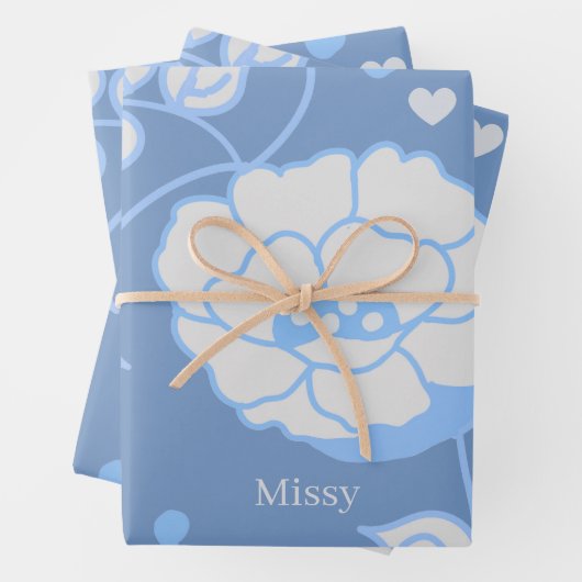 Blauer Garten Geschenkpapier Set (Beispiel)