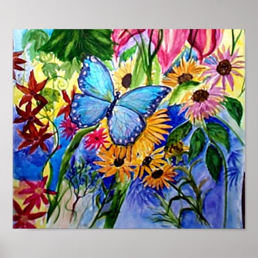 Blauer Garten Poster (Vorne)