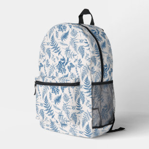 Blauer Garten Schmetterling & Florales Gartenmuste Bedruckter Rucksack