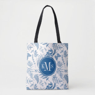Blauer Garten Schmetterling & Florales Gartenmuste Tasche